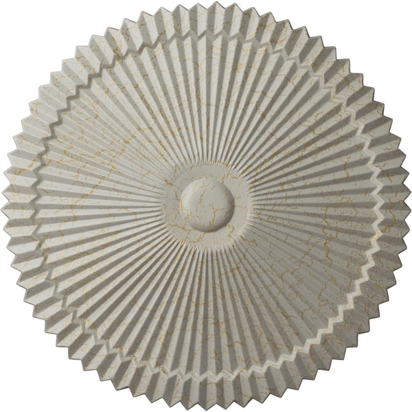 Ekena Millwork Shakuras Ceiling Medallion (Fits Canopies up to 5"), Hand-Painted Pot of Cream Crackle, 24"OD x 3"P CM24SHPCC - main
